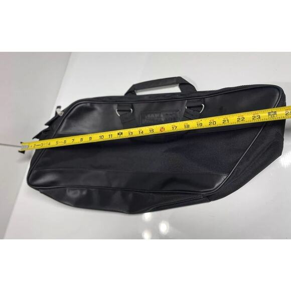 Harley Davidson Black Leather/Canvas Motorcycle Zipper Travel Duffle Biker Bag - Picture 11 of 13